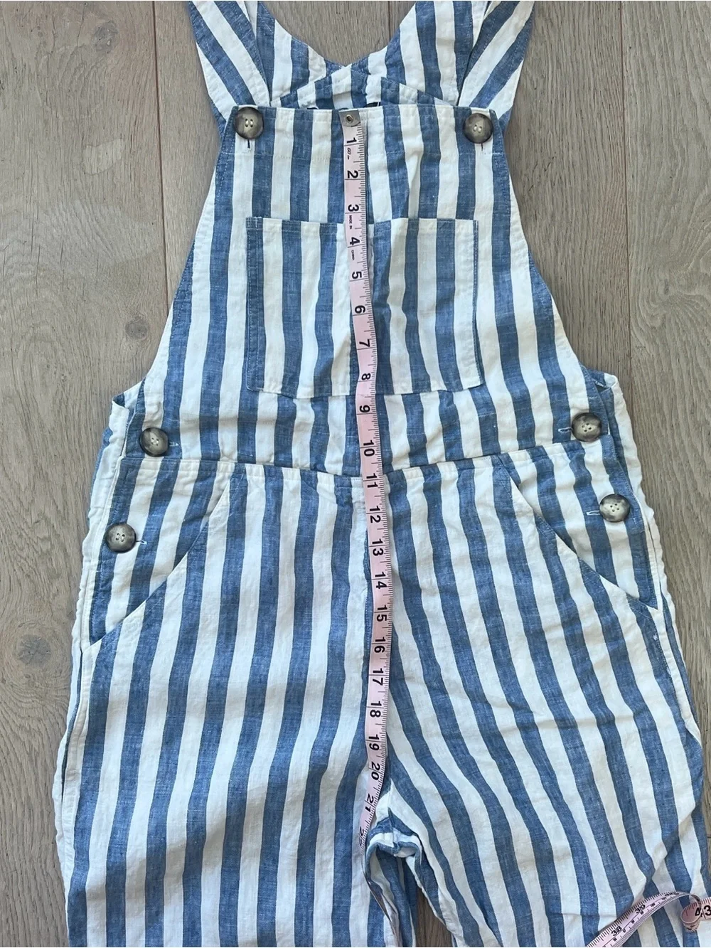 Reformation Women’s Size 2 Linen Striped Blue & White Overalls NWOT
